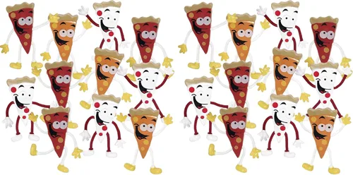 Miniatura 7 de ArtCreativity Figuras de pizza flexibles, paquete de 12 juguetes para ansiedad para niños, divertidos recuerdos de fiesta de pizza, rellenos