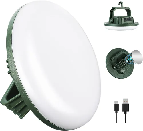 Miniatura 9 de VAVOFO Linterna LED de Campamento Recargable de 30W, 3000LM, 124 LED con 3 Modos de Iluminación, Luz Portátil para Tienda de 7200mAh con Imán