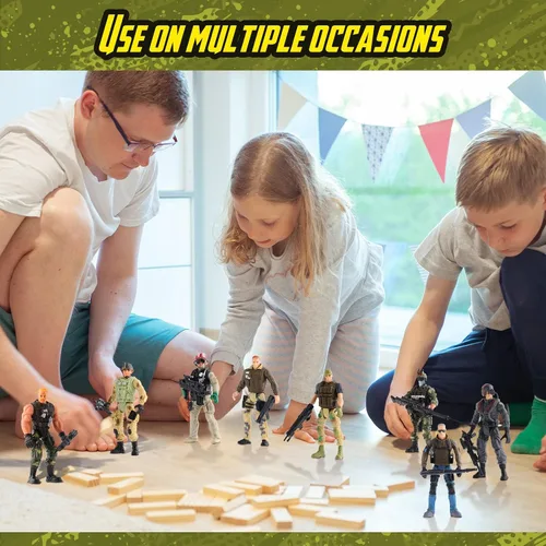 Miniatura 4 de 18 piezas de figuras de acción de soldados del ejército de fuerzas especiales de combate movibles, soldados de juguete de plástico, sets de juego