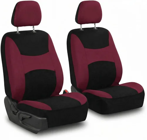 Miniatura 21 de Juego de funda para asiento bolsas de aire de tela negra ligera y fresca FH Group FH-FB030115-SEAT lista para separar; se ajusta a la mayoría de Rosa