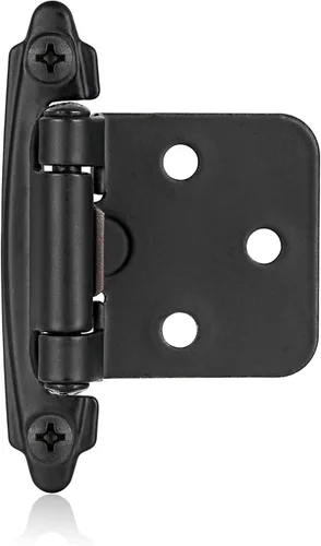 Miniatura 17 de 4 Pack (2 Pares) Bisagras de cierre automático de latón antiguo para puerta de gabinete de cocina, 1/2" de superposición (variable) Bisagras