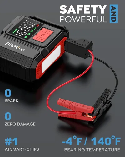 Miniatura 5 de Arrancador de batería para automóvil con compresor de aire, 160 PSI 8000 A pico 26800 mAh
