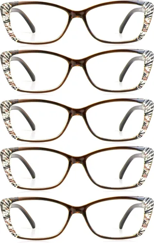 Miniatura 10 de LifeArt - 5 pares de anteojos de lectura, con filtro de luz azul, para la computadora, para mujeres y hombres, marco de anteojos de moda