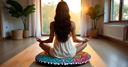 Miniatura 6 de CRAFT KALA Funda de almohada redonda con diseño de mandala estilo bohemio, meditación, india, para sala de estar, sala de yoga, decoración