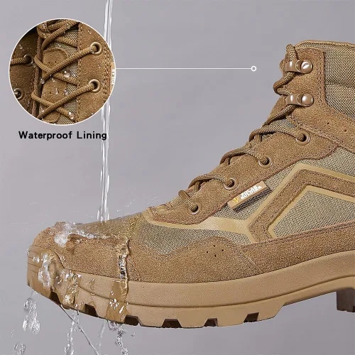 Miniatura 2 de Men's Tactical Combat Boots Lightweight Military Boots Durable Suede Work Boots Hiking Outdoor Boots
