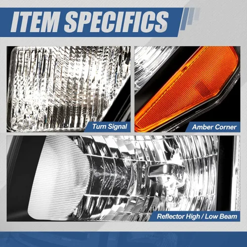 Miniatura 3 de Auto Dynasty Conjunto de faros delanteros compatible con Ford F150 2009, 2010, 2011, 2012, 2013, 2014, 12ª generación, repuesto de faros con luces