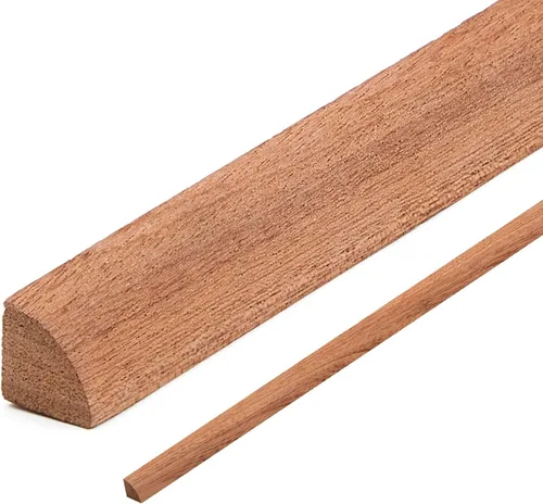 Miniatura 7 de DoubleFill Paquete de 2 Molduras de Cuarto Redondo de Roble Rojo 47'' × 1/2" × 1/2" Madera Dura Maciza Sin Acabar para Pisos, Zócalos, Gabinetes