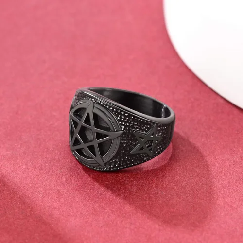 Miniatura 8 de FaithHeart Anillo de cabra baphomet de joyería satánica, sigilo de Lucifer, símbolo de Satanás, para hombres y mujeres, tamaño 7891011121314