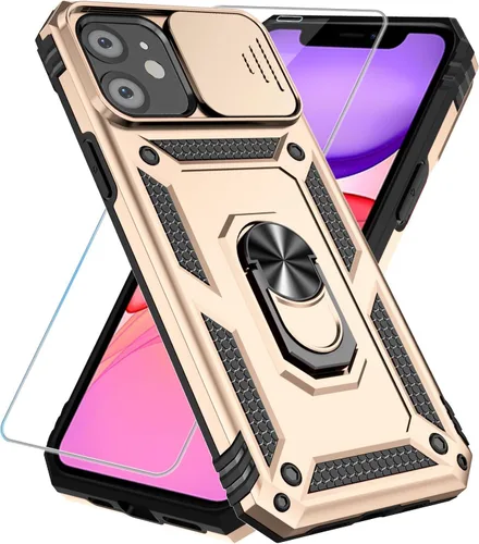 Miniatura 13 de SunStory Funda compatible con iPhone 11 Pro Max con protector de pantalla HD, cubierta de cámara deslizante y soporte de anillo giratorio
