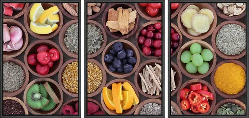 Miniatura 67 de wall26 Lienzo enmarcado para pared, juego de arte de hierbas, verduras y condimentos en madera, alimentos, fotografía cultural, realismo, paisaje