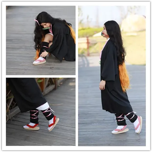 Miniatura 5 de Nozfeon Nezuko Cosplay Clogs Kochou Clog Rengoku Geta Tanjirou Zenitsu Clog Wooden Flip Flops with Socks
