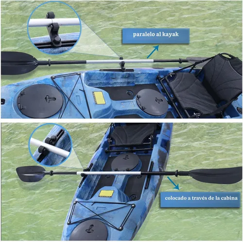Miniatura 7 de Soporte para pala de kayak Huntury, ahorre espacio en la pista del kayak, red de pesca, soporte para cañas de pescar para pesca, accesorios