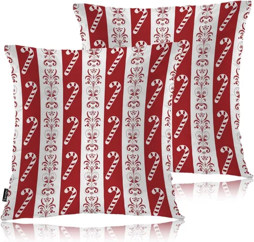 Miniatura 23 de Swono Juego de 2 fundas de almohada de 18 x 18 pulgadas, diseño floral abstracto, fundas de almohada decorativas para interiores y exteriores, sofá