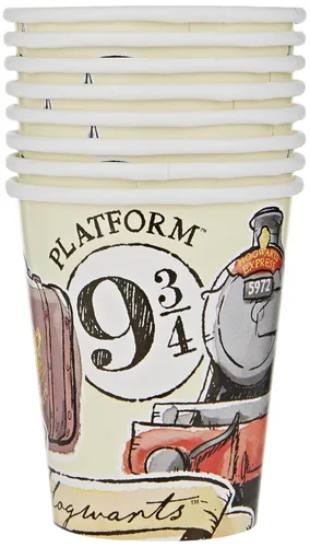 Miniatura 3 de Vasos de papel de Harry Potter, 9 onzas, diseño mágico multicolor, suministros perfectos para fiestas de cumpleaños y eventos temáticos, paquete de 8