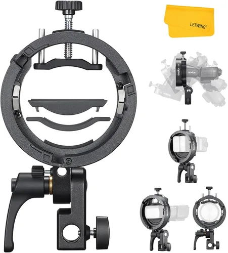 Godox Soporte para Speedlite S3, Soporte Tipo S Versión Actualizada Soporte de Montaje Bowens para Godox V1 V1Pro V100 AD300Pro AD200ProII AD200Pro