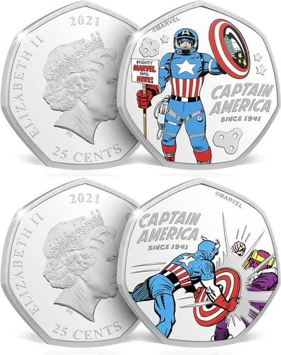 Miniatura 4 de Paquete completo de la colección completa conmemorativa oficial del Capitán América, 14 monedas/medallas de las escenas más memorables