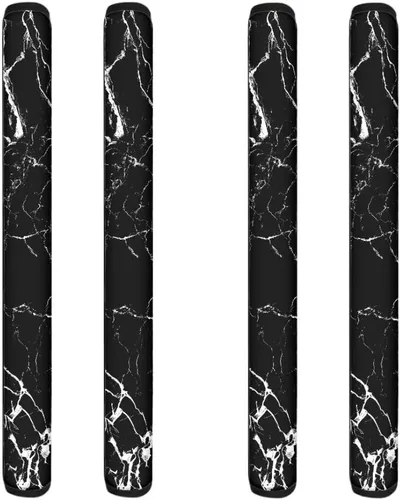 Miniatura 33 de Coldinair Fundas protectoras antideslizantes para manijas de puerta de refrigerador con estampado de mármol aguamarina, asas de decoración