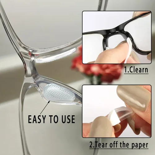Miniatura 5 de Almohadillas de nariz para gafas, almohadillas de nariz de silicona antideslizantes para gafas, almohadillas antideslizantes para puente nasal