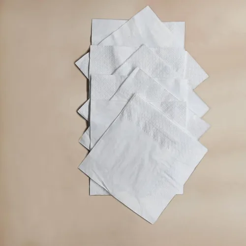 Miniatura 5 de 200 Servilletas de 2 capas de color blanco liso para bebidas desechables, servilletas de papel para cócteles de cuatro pliegues 12.4 cm X 12.4 cm