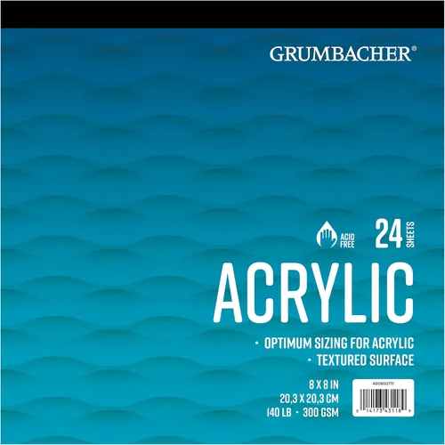 Miniatura 7 de Grumbacher Bloc de papel acrílico de 9 x 12 pulgadas con páginas de entrada y salida, 140 libras / 300 GSM, cable lateral, 24 hojas/bloc de notas