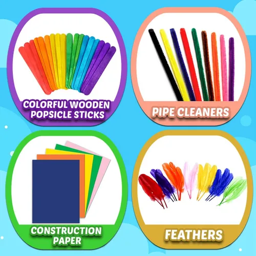 Miniatura 3 de Goody King Suministros de artes y manualidades para niños – Kit de tarros de suministros de arte para estudiantes de 4 5 6 7 8 9 10 años – Juego