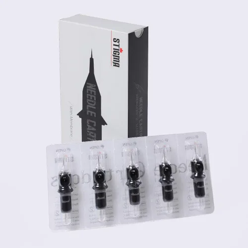 Miniatura 7 de STIGMA Cartuchos de aguja de tatuaje desechables estándar #12 (9M1) con cartuchos de seguridad de membrana para artistas del tatuaje Weaved Magnum