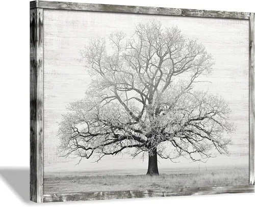 Miniatura 12 de Hardy Gallery Lienzo abstracto de árbol para la pared: pintura azul, impresión gráfica sobre lienzo, tamaño pequeño sin adornos para comedor