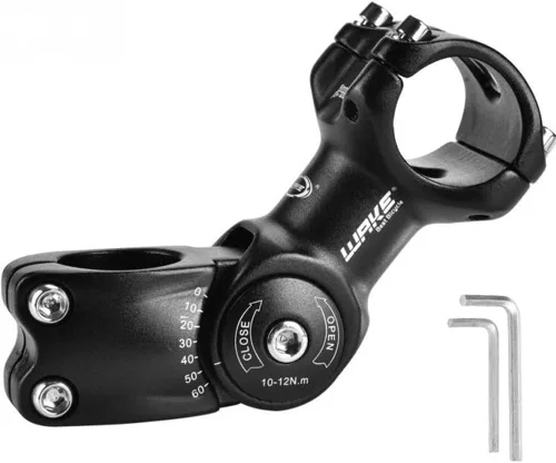 Miniatura 11 de CYSKY Vástago de bicicleta ajustable 31.8 25.4 3.543 in/4.331 in/5.118 in 0-60 grados ajustable MTB vástago de bicicleta elevador para bicicleta