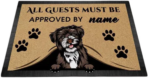 Miniatura 22 de Tapete personalizado con nombre de perro que mira al perro Cocker Spaniel, todos los invitados deben ser aprobados por alfombras para decoración