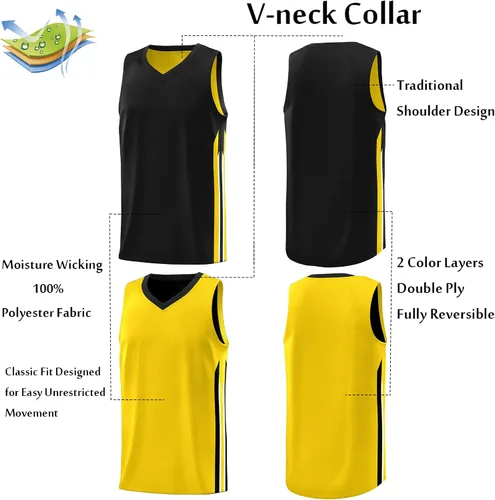 Miniatura 43 de KXK Camiseta de baloncesto reversible en blanco para hombre, uniforme de equipo, atlético, hip hop, camisetas de baloncesto S-4XL