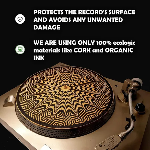 Miniatura 4 de Alfombrilla de corcho prémium para tocadiscos de corcho [0.157 in de grosor] para un mejor soporte de sonido en el tocadiscos de vinilo LP - Tapete