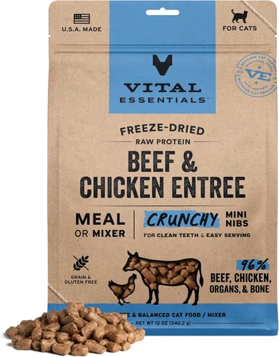 Miniatura 20 de Vital Essentials Comida Cruda Liofilizada de Conejo para Gatos tipo Comida o Mezclador, Trocitos Crujientes, 8 oz