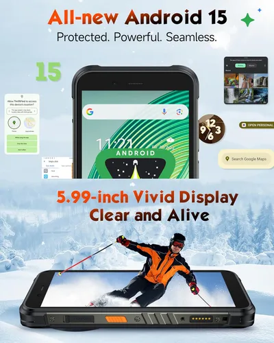 Miniatura 4 de Ulefone RugKing (16 GB+128 GB) Android 15 4G Smartphone, 9600 mAh, altavoz de 126 dB, cámara de 50MP+2MP+8MP teléfono resistente de 5.99 pulgadas