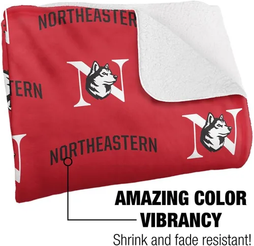 Miniatura 3 de Northeastern University - Manta de 50 x 60 pulgadas, diseño de logotipo, tacto sedoso, manta de sherpa súper suave Universidad del Noreste