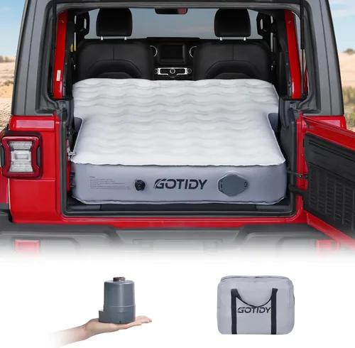 Colchón para Jeep con Bomba de Aire Inalámbrica, Colchón de Aire para SUV de 10 Pulgadas, Cama de Camping para Jeep Wrangler JK JKU JL JLU Unlimited