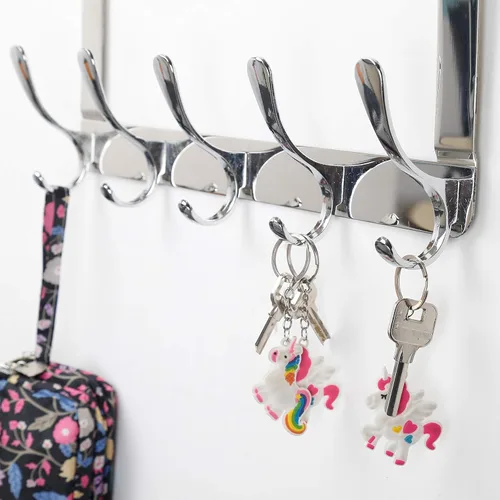 Miniatura 2 de SKOLOO Gancho para colgar sobre la puerta, ganchos para colgar ropa, toallas, abrigos, sombreros, gancho para toallas sobre la puerta, paquete de 2