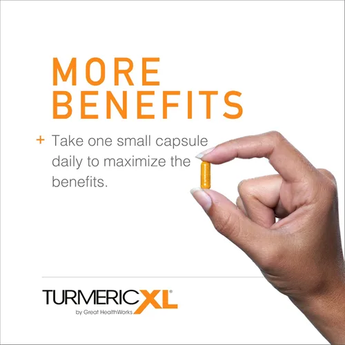 Miniatura 4 de OmegaXL TurmericXL Suplemento natural de apoyo articular de 250 mg de extracto de cúrcuma que ofrece 45 veces más curcumina - Alta absorción, sin