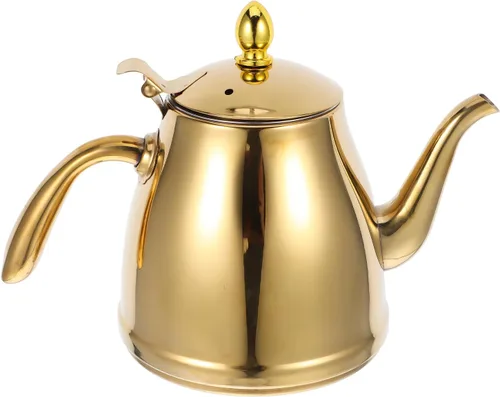 Hervidor de cuello de cisne de acero inoxidable, tetera hervidor de agua, hervidor de agua para café, jarra de bebidas para estufa, color dorado,