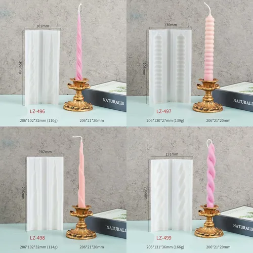 Miniatura 5 de Moldes de velas en espiral de 8 piezas - Cilindro, pilar, arcilla y moldes de fundición de resina para suministros de manualidades