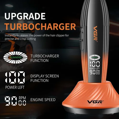 Miniatura 4 de VGR 889T - Cortadora de pelo profesional para hombres, 9000 rpm, inalámbrica, cortadora de pelo de alta velocidad, recortadora de barba con cuchilla