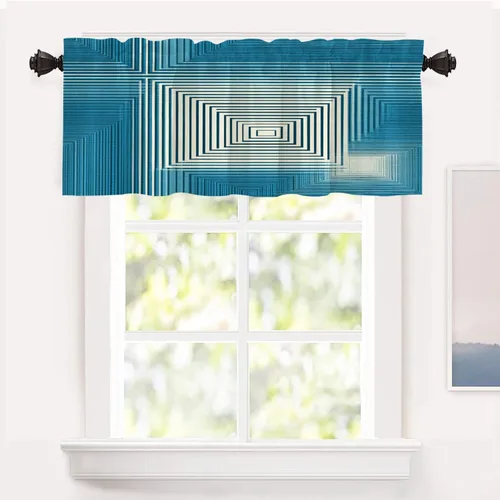 Miniatura 104 de Shrahala Abstract Pattern Geometric Blackout Window Curtains, Concentric Squares Thermal Insulated Curtains Grommet Long Drapes for Bedroom,Living