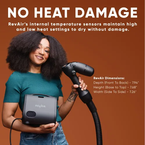Miniatura 4 de REVAIR - Secador de pelo con reverso de aire - Secador de pelo innovador de secado rápido para cabello rizado, ondulado y liso - Revolucionario