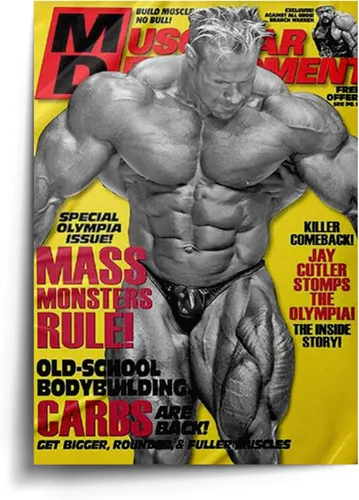 Jay Cutler Póster MD autografiado de 18 x 24 pulgadas con inscripción personalizada | 4 recuerdos de culturismo firmados por Mr. Olympia
