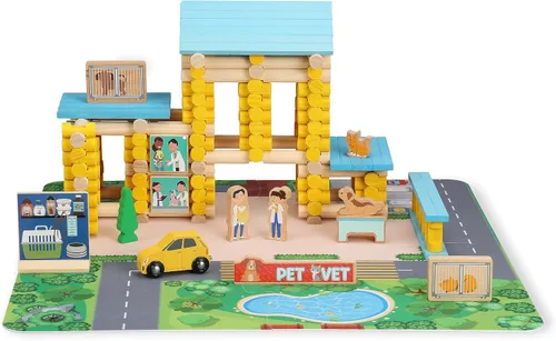 Miniatura 10 de SainSmart Jr. Juego de construcción de casa de árbol de madera de 2 niveles, regalo educativo para niños, juguete creativo STEM con cabañas y hojas