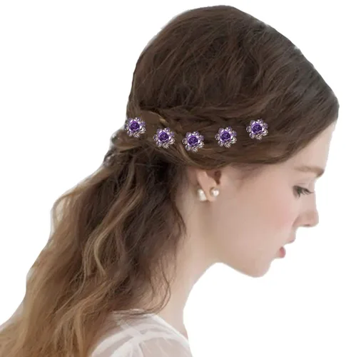 Miniatura 4 de inSowni Juego de 40 horquillas en forma de U con diamantes de imitación de rosas y 6 horquillas de perlas torcidas en caja de regalo para mujeres