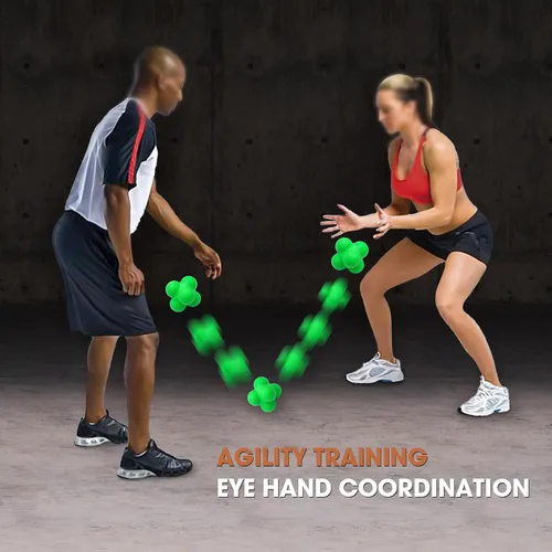 Miniatura 6 de AIRLAXER Bola de reacción, bola refleja para entrenamiento de coordinación ojo-mano, 2.83 pulgadas, paquete de 3 unidades, azul, amarillo, gris