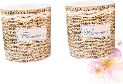Miniatura 3 de MERRYHAPY 2 latas de riego para plantas de interior, contenedor transparente, violetas africanas, maceta tejida, maceta de riego automático, macetas