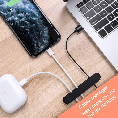 Miniatura 6 de pzoz Clips para cables, paquete de 3 organizadores de cables, organizador de cables para organizar el hogar, oficina, escritorio, teléfono, cable