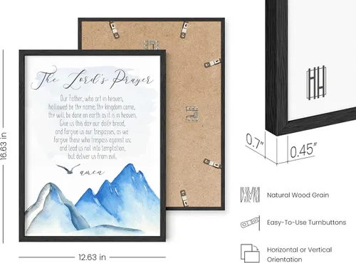 Miniatura 3 de HAUS AND HUES Arte de Pared con Versículo Bíblico - Carteles Motivacionales Cristianos, Decoración de Pared con la Oración del Señor, Arte de Pared