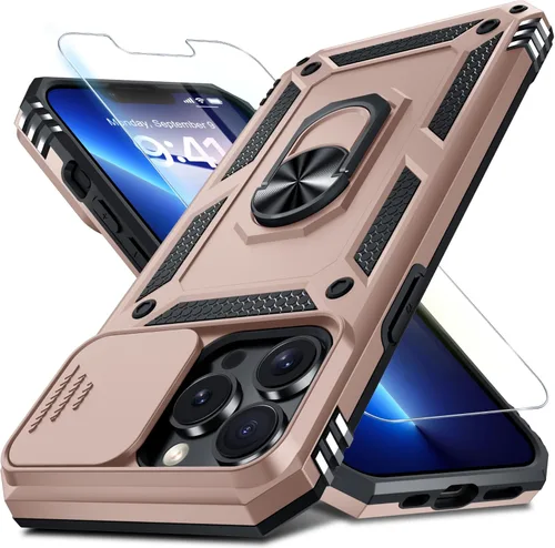 Miniatura 43 de Janmitta - Funda para iPhone 14 Pro con cubierta deslizante para lente de cámara incorporada + protector de pantalla, funda de cuerpo completo